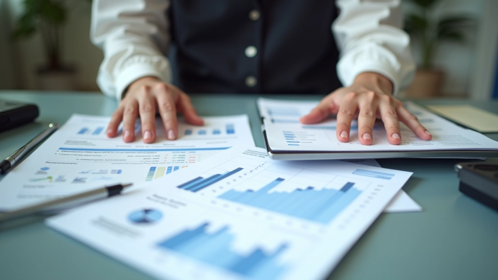 Žmogus tiria finansinius dokumentus ir biudžeto planą